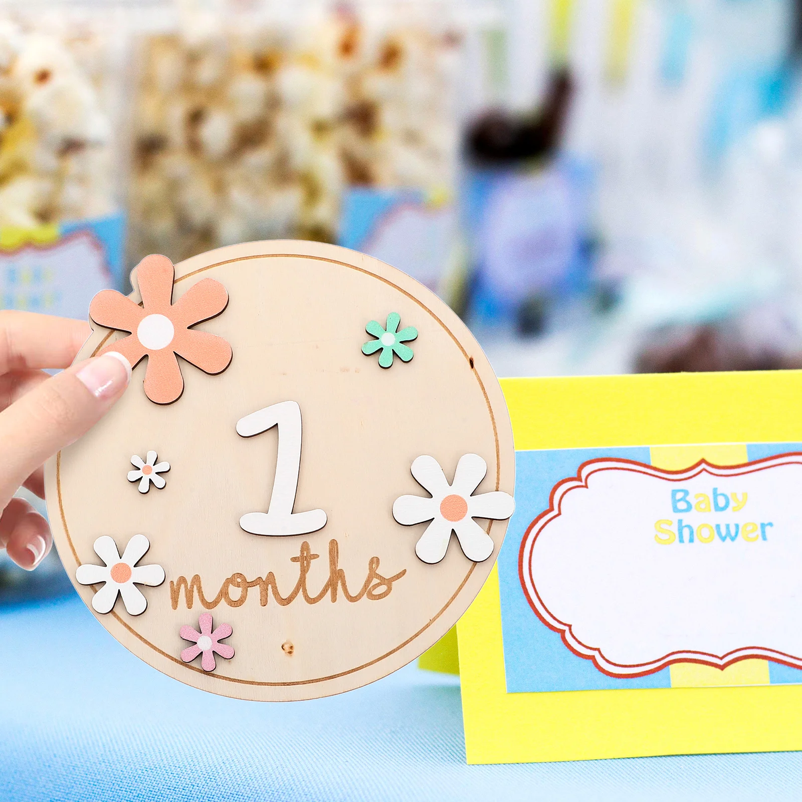 

1 Baby Monthly Milestone Wooden Signs Round Double Sided Newborn Photo Prop Cards 0 1 2 3 4 5 6 7 8 9 Months Nursery Decor
