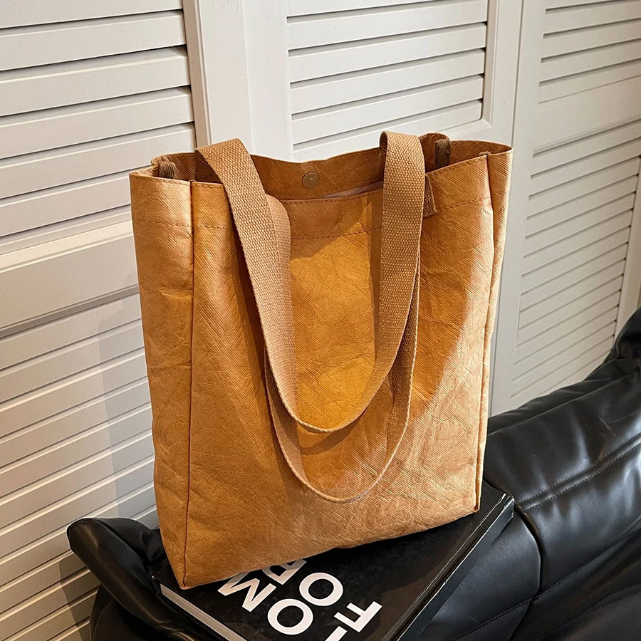 

Винтажная бумажная сумка Dupont на одно плечо для подмышек, большая вместительная сумка-тоут для путешествий, экологически чистая сумка для покупок, кошелек, сумка