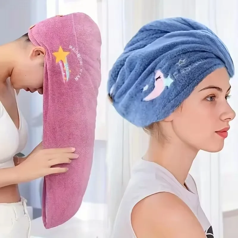 Rapid Dry Towel for Hair Microfiber Towels Anti Frizz Dry Hair Towel Quick Dry Hair Towels for Girls Beach Shower Cap