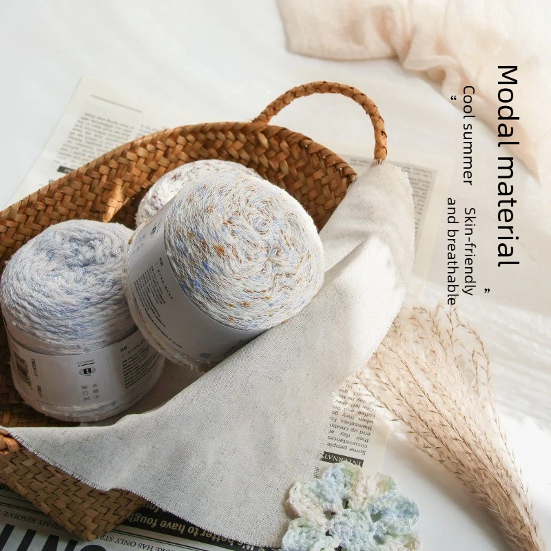 Modal Blended YarnSoft Breathable Cool Touch Yarn,Crochet Hat Scarf DIY Craft,Skin Friendly Lightweight Weaving Yarn Beginner