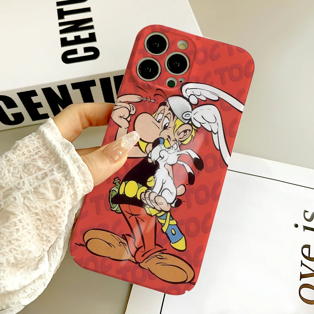 حافظة هاتف كارتونية لطيفة A-AsterixS FUNDA لهاتف سامسونج S25 S24 S23 A07 A17 A06 Ultra FE Plus غطاء صلب لامع عالي الدقة