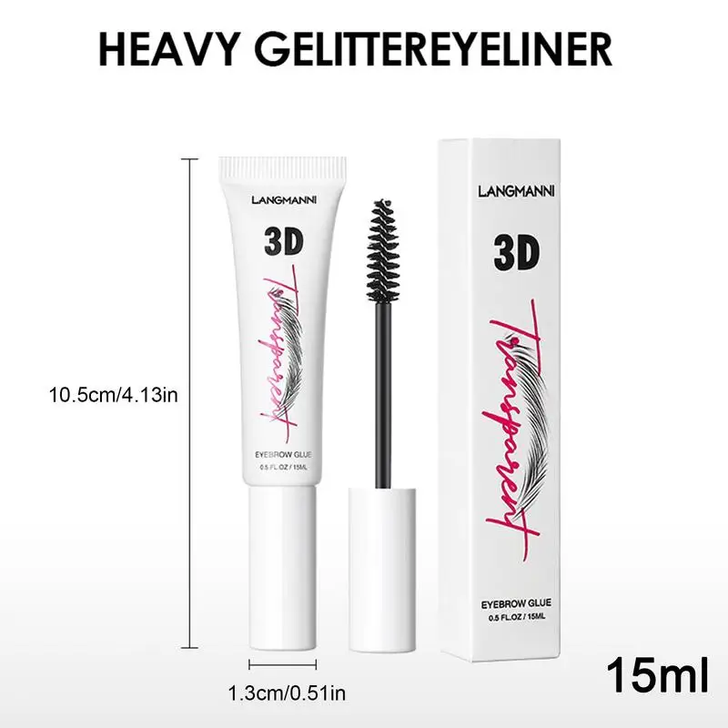 Colle à sourcils 3D imperméable, gel de maquillage professionnel, tenue extrême, fixateur de sourcils clairs