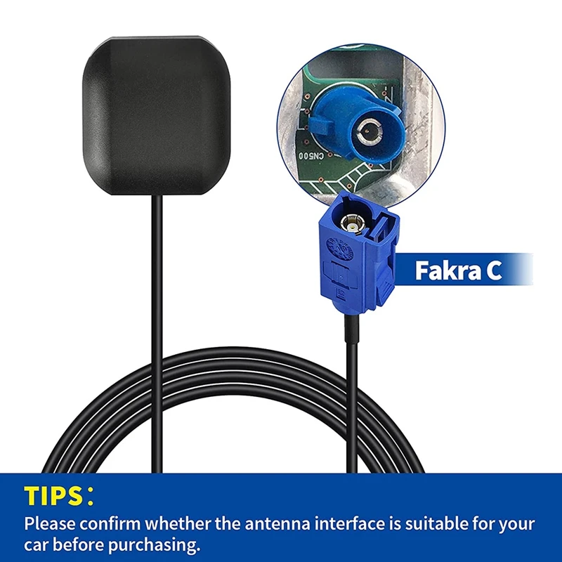 Vehicle Active GPS Navigation Antenna Fakra C Blue Car Antenna for Ford Dodge RAM GM Chevrolet GMC Jeep -BMW - Benz