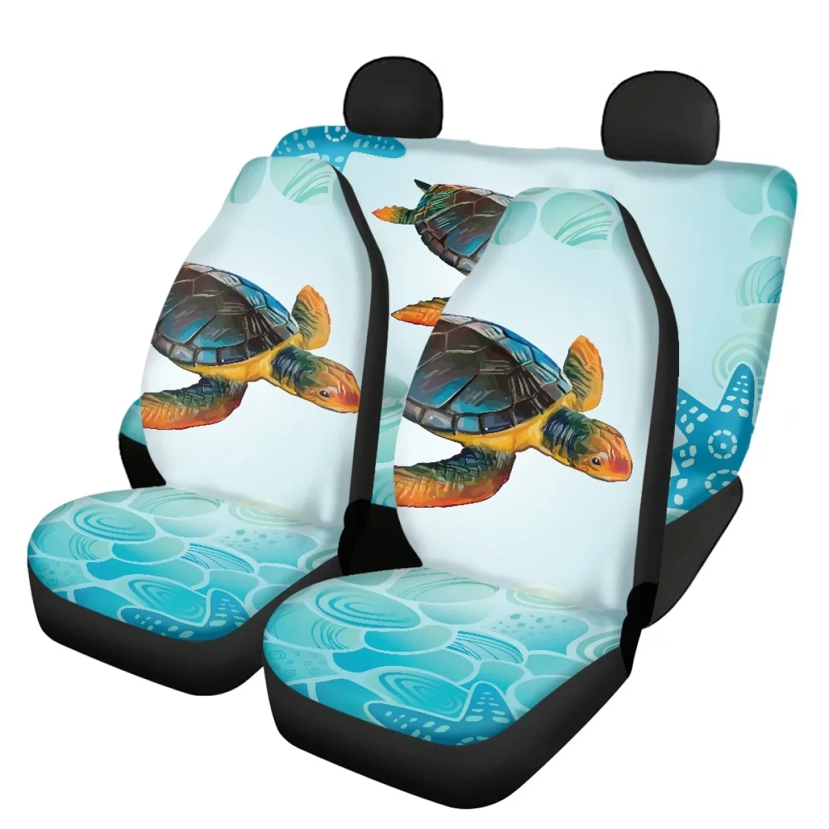 Car Seat Cover Front and Back Seat Covers Sea Turtle 3D Decor Acessaries Universal Fit Most of Vehicles Sedans Truck