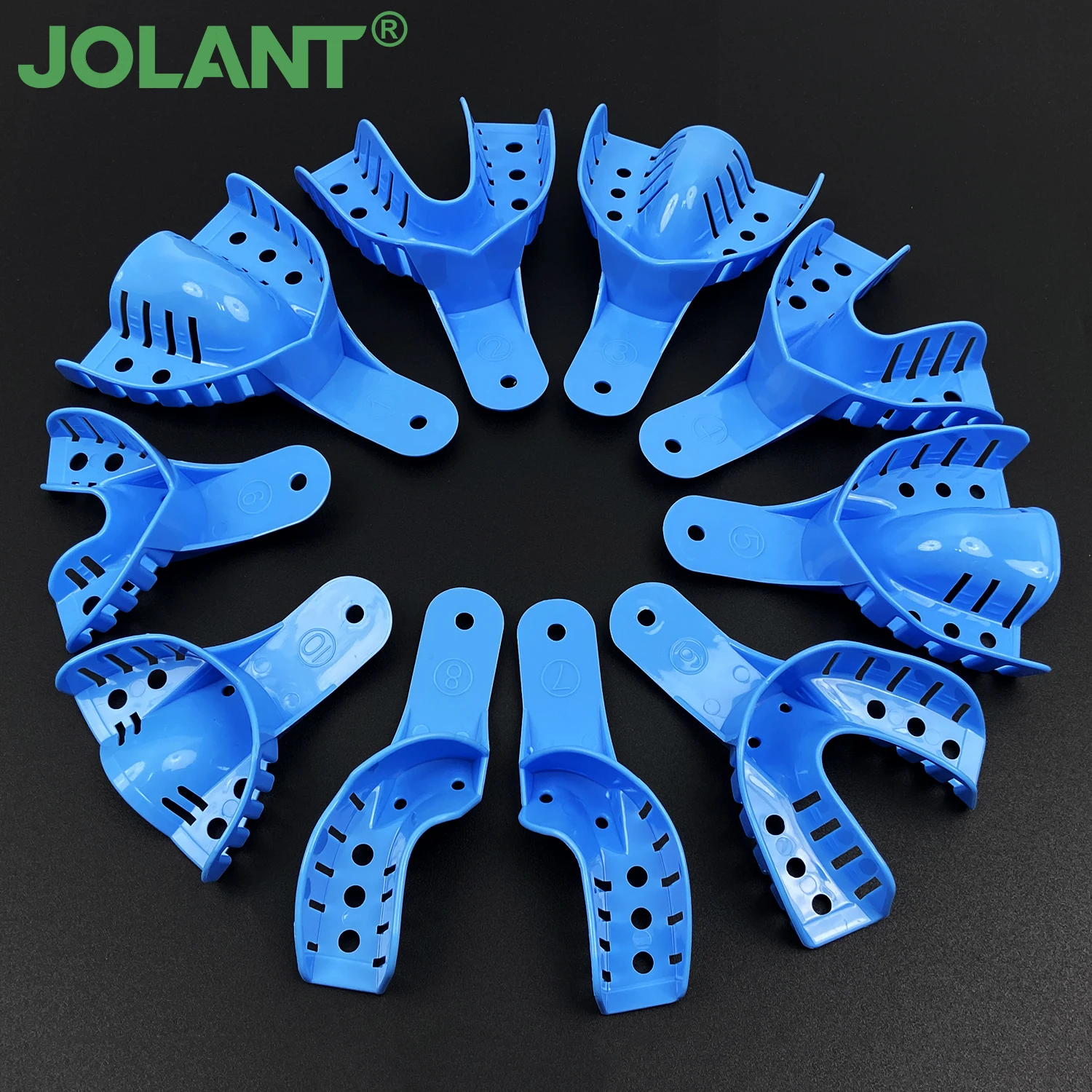 10pcs/Set JOLANT Disposable Plastic Dental Impression Trays Adult Cant Be Sterilized By Heating