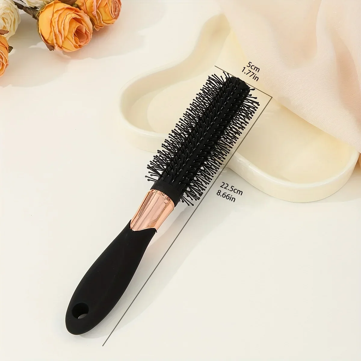فرشاة شعر مستديرة سوداء احترافية لتصفيف وتجعيد الشعر - محمولة وسهلة الاستخدام #5