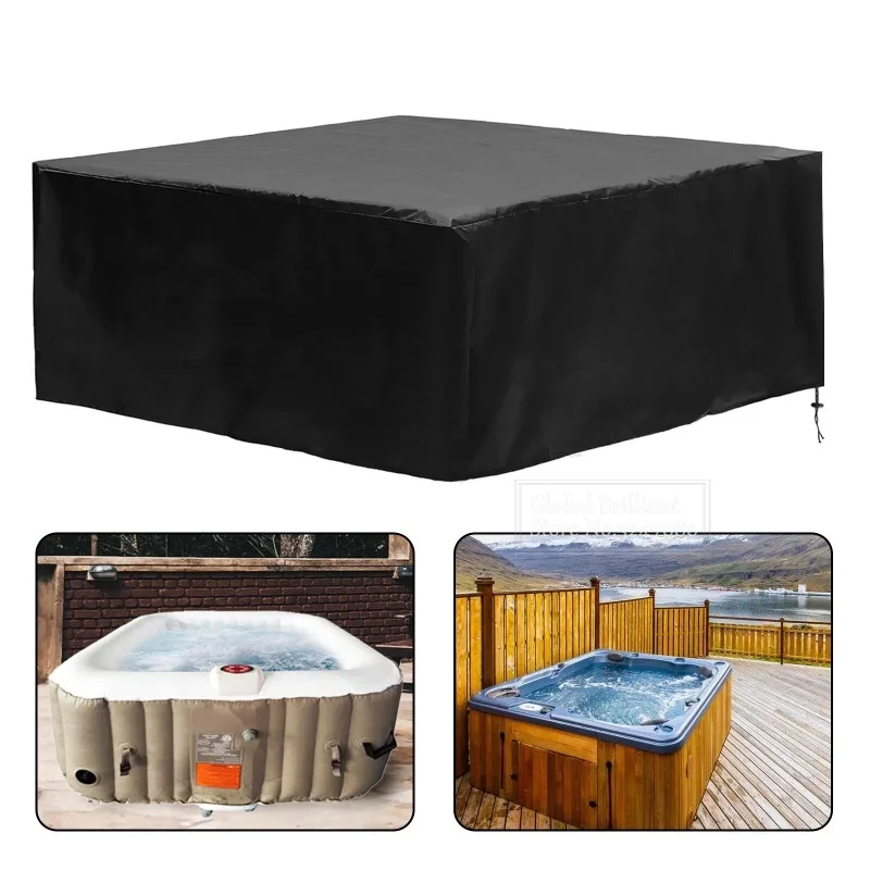 Universal 210D Oxford Square Hot Tub Cover SPA Pool Bathtub Cover Waterproof Swimming Pool Furniture Protector Dust Cover