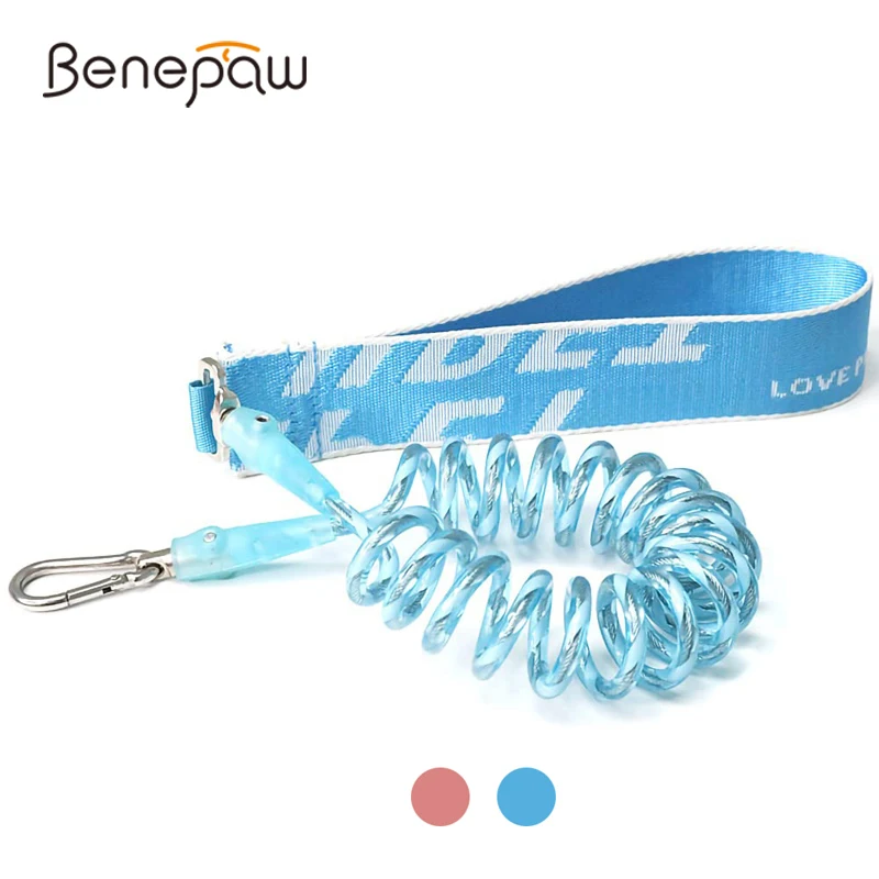 

Benepaw Strong Steel Wire Spring Dog Leash Durable No Tangle Reflective Comfortable Handle Dog Lead For Small Medium Large Dogs