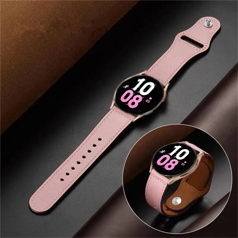 حزام جلدي لساعة سامسونج جالاكسي 7/6 // 5/برو/4/3/أكتيف 2 20 مللي متر-22 مللي متر سوار هواوي GT 5/4/Amazfit GTS/GTR 4/3/2 ميني باند #2