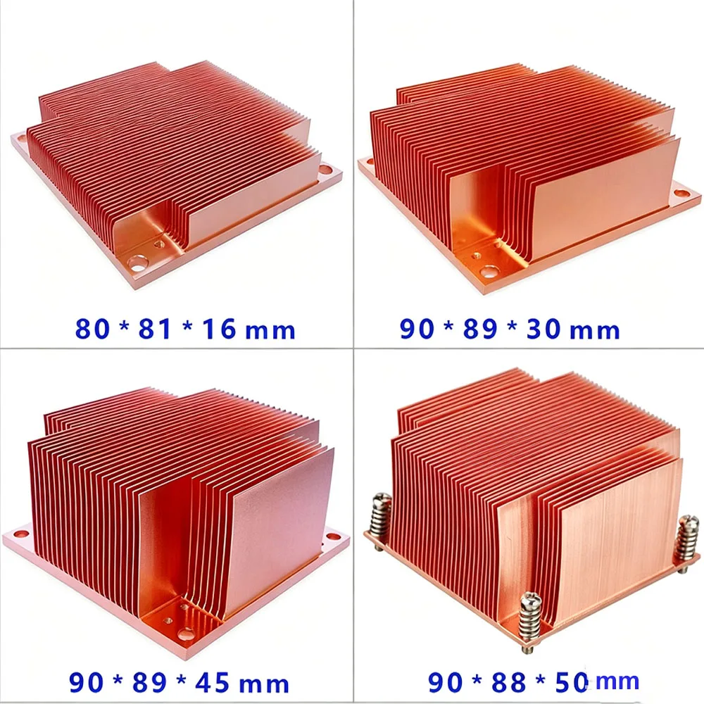 1pcs 20‑60mm Series Pure Copper Heat Sink CPU Power Amplifier Cooling Chip Cooler Module DIY Radiator