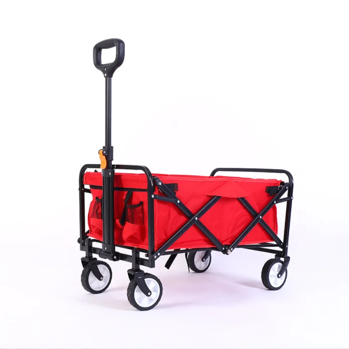 Trail Collapsible Folding Beach Utility Cart Foldable Picnic Camping Wagon Camping Cart Trolley Wagon For Outdoor Garden Beach