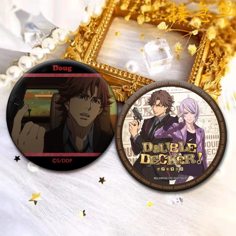 DOUBLE DECKER! Doug & Kirill Brooch for Bag Decor Anime Pins Veteran,Okappa,Douglas Doug Billingham,Kirill Vrubel Cartoon Badge