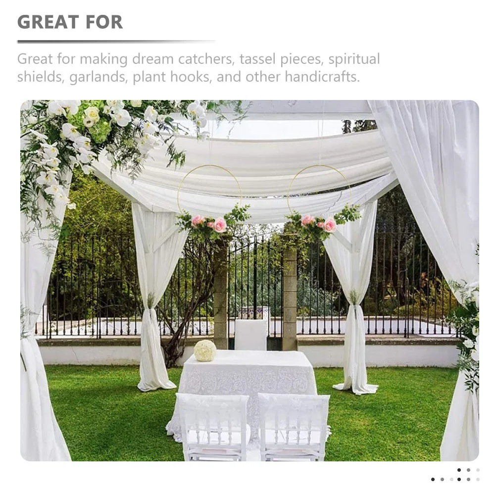 

2pcs Metal Dream Catcher Diy Craft Frame Wind Bell Decor Woven Ring For Garland Tassel Home Decoration Gold Color