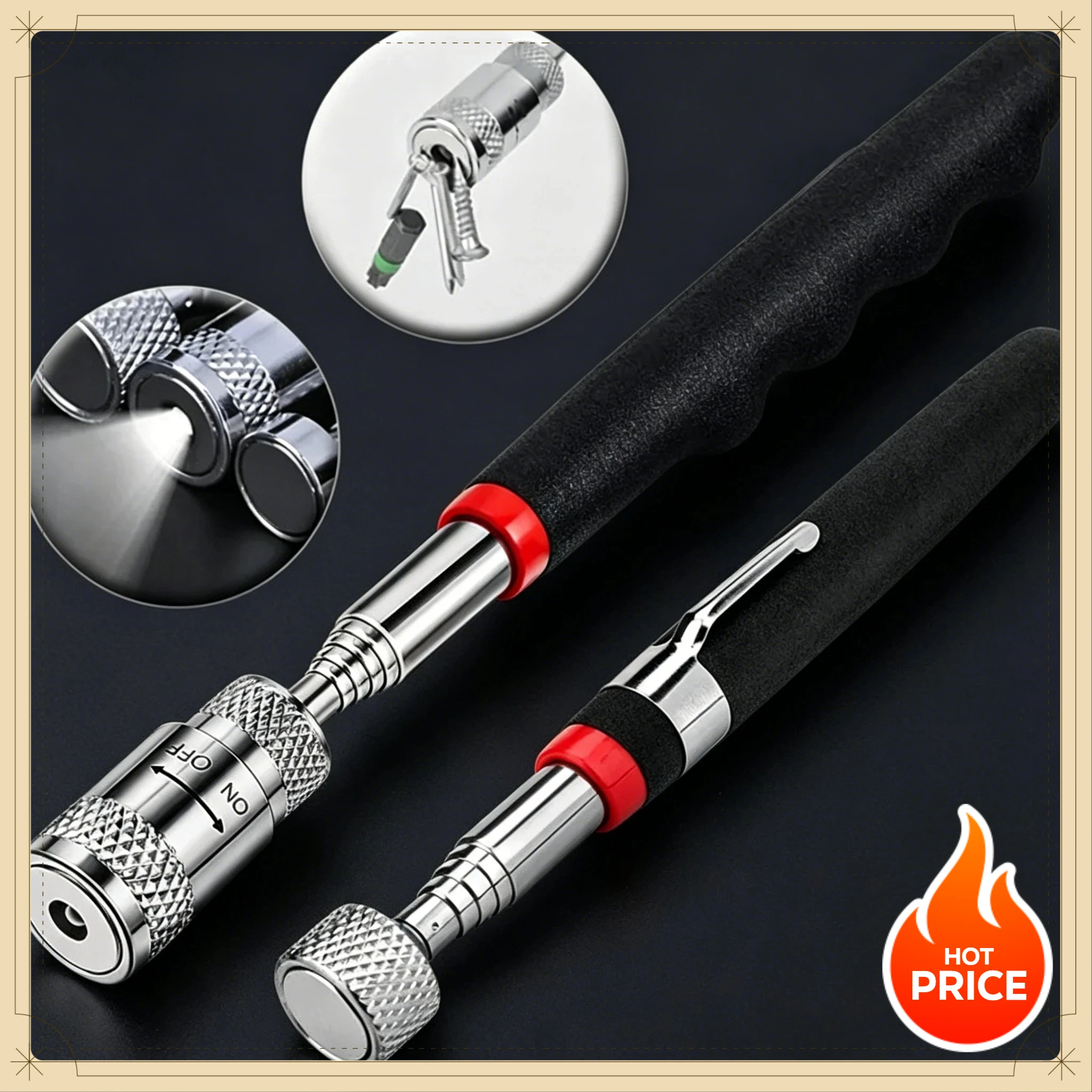 

Telescopic Magnetic Pickup Pen Portable Extendable Magnetic Picker Rod for Hardware Screw Bolt Nut Retrieval
