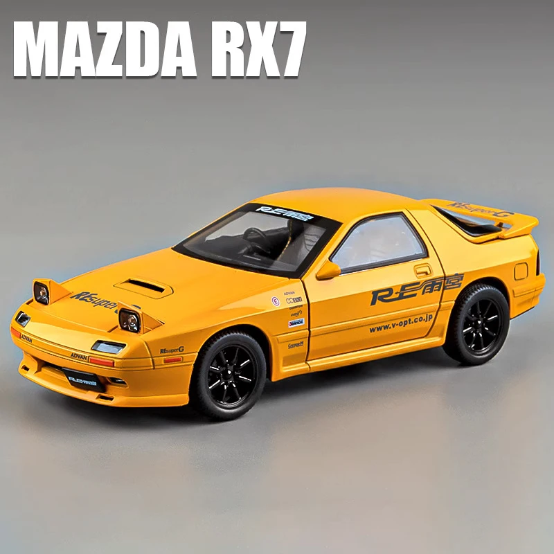 1:24 頭文字 D マツダ RX7 RX-7 FC スーパーカー合金車ダイキャスト