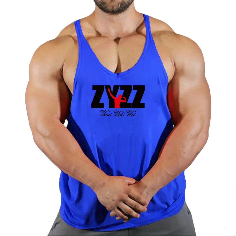 Gym Sleeveless Shirt Men Bodybuilding Tank Tops Fitness Workout Cotton Print Singlet Stringer Undershirt Male Casual Summer Vest