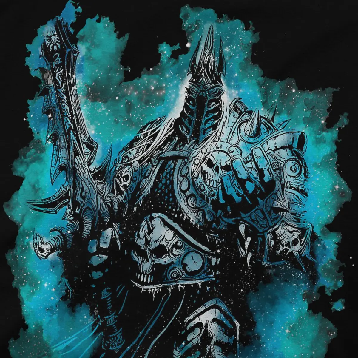 Men T-Shirts Blue Power Armor Novelty Cotton Tee Shirt Short Sleeve World Of Warcraft T Shirts Crew Neck Clothes Printed