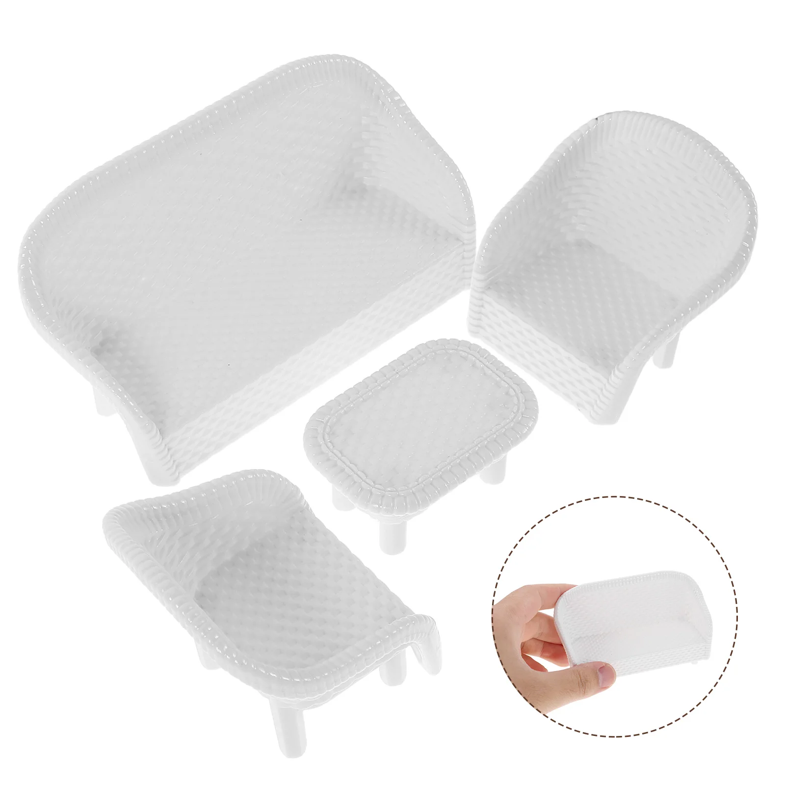 

3 Sets Simulation niture Miniature Sand Table Accessories Sofa Plastic