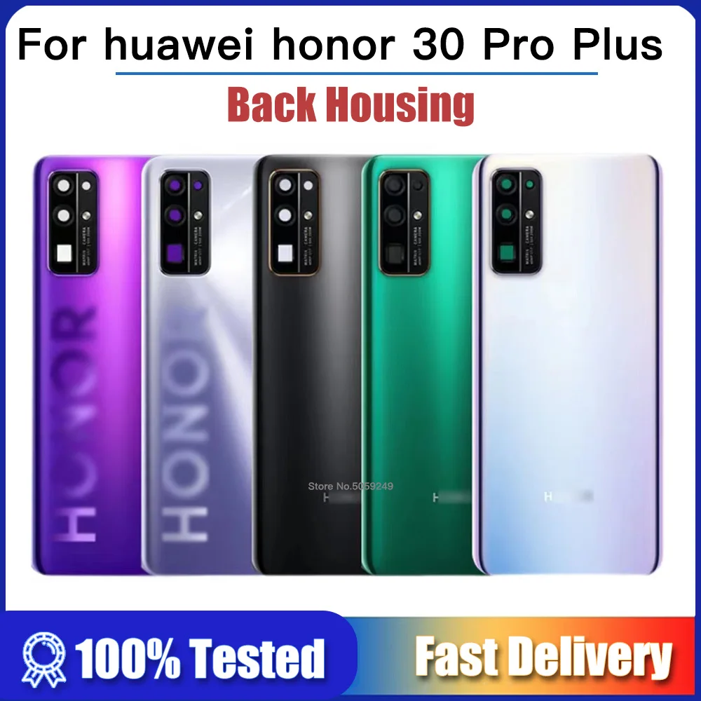 

Original Back Battery Cover For Huawei Honor 30 Pro Plus + Rear Panel Door back Housing Case for Honor30Pro Battery Cover +lens