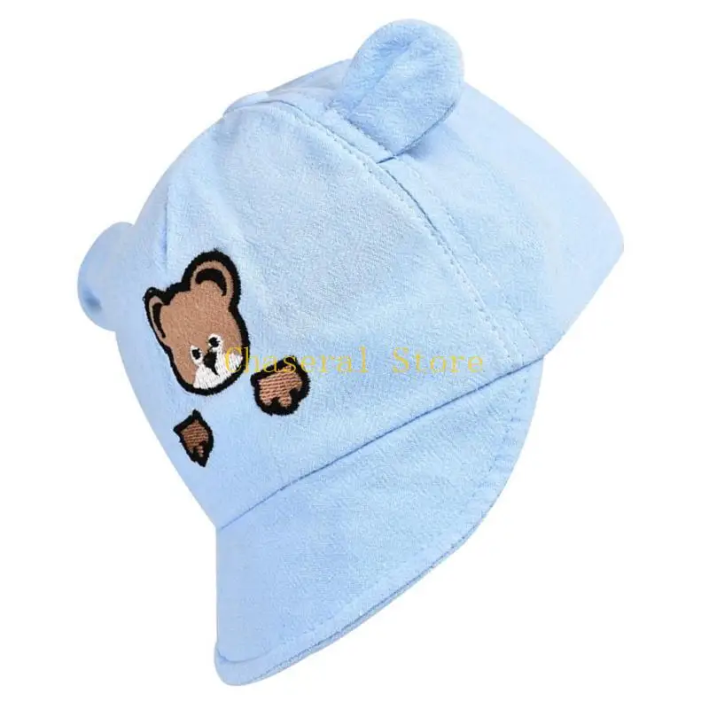 

E7CE Детская солнцезащитная шляпа из полиэстера Бейсбольная кепка с рисунком медведя Детская легкая для мальчиков и девочек