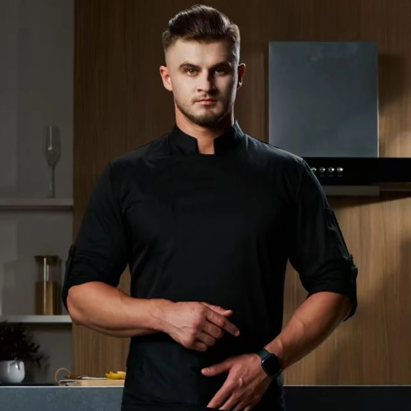 Veste de chef extensible à manches longues, uniforme de cuisine imperméable, vêtements de restaurant