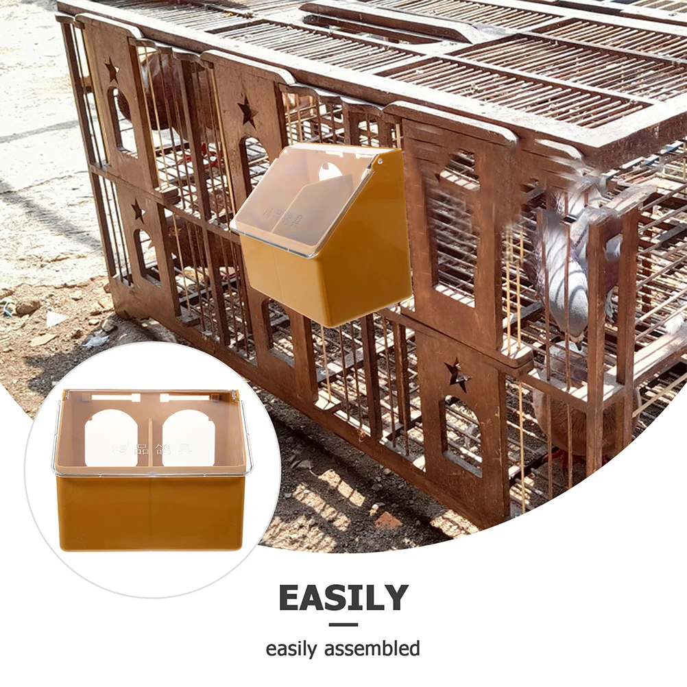 

3 Pcs Two-hole Hanging Box Feeder for Cockatiels Bird Indoor Cage Feeders Outdoors Plastic Parrot Birds Food Holder Dish