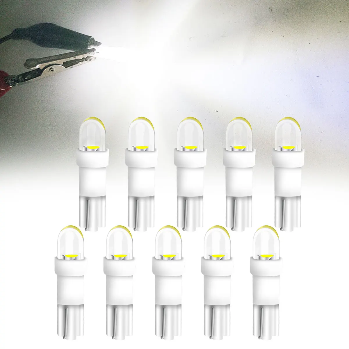 10PCS Reine Farbe Beleuchtung LED T5 W 1,2 W W 2,3 W Auto Instrument Lichter 12V Weiß Gelb Rot blau Grün für Auto Innen Lichter