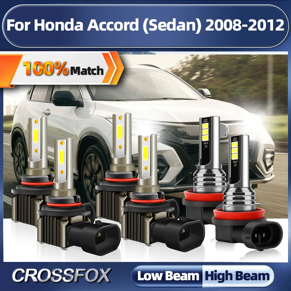 

60000LM Canbus светодиодный лампа для фар 360 Вт дальний и ближний свет Автомобильная фара 12 В 24 В для Honda Accord (седан) 2008 2009 2010 2011 2012