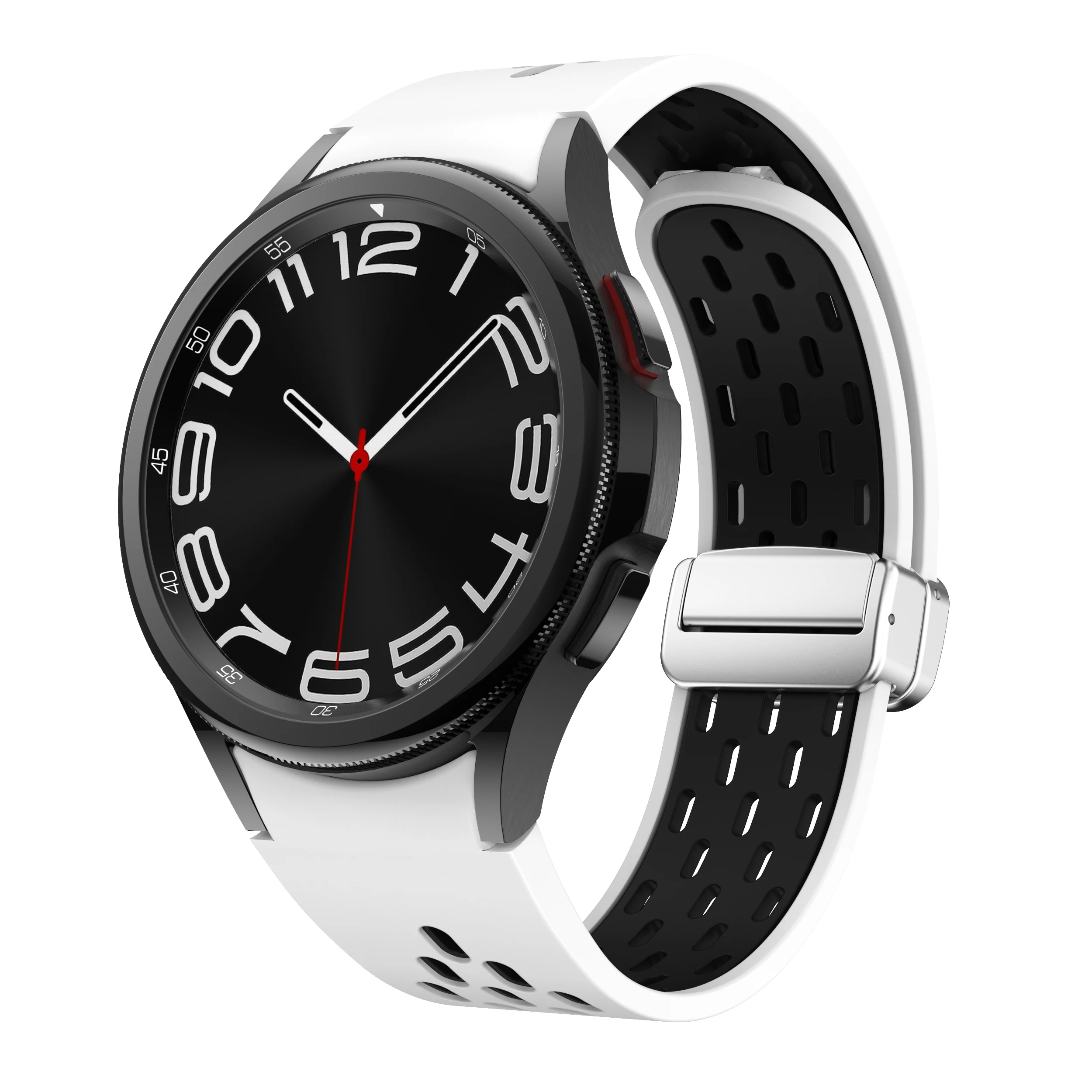 Silicone Strap for Samsung Galaxy Watch 6 5 4 40mm 44mm 5 Pro 45mm Magnetic Buckle Band for 6 Classic 43mm 47mm No Gaps Bracelet