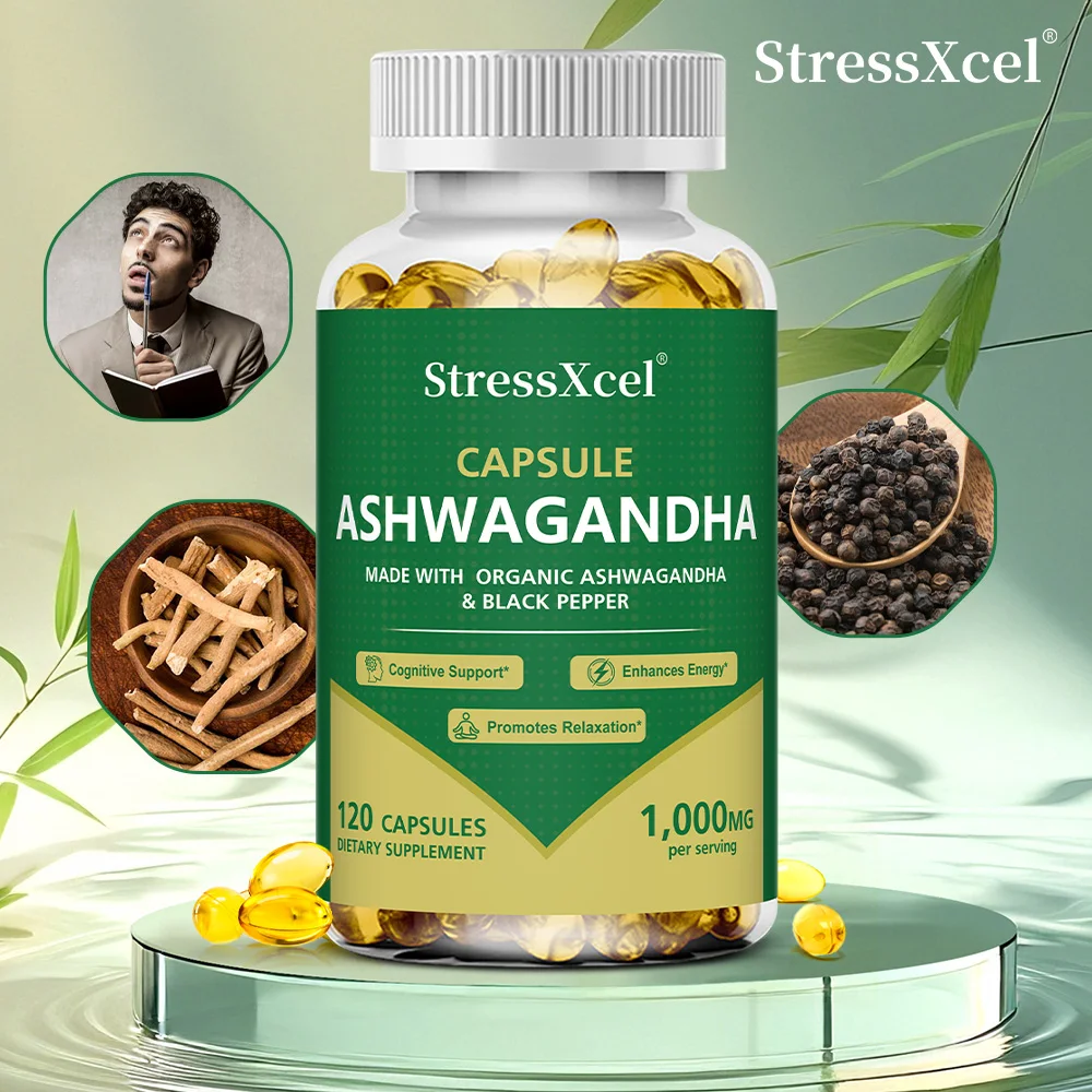 

Органическая добавка Ashwagandha, 1000 мг, с добавлением черного перца, снимает стресс, улучшает настроение и повышает энергию.