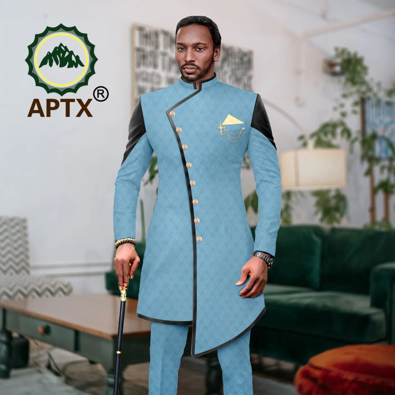 African Suit for Men Traditional Wedding Bazin Riche Attire Custom Business Attire Fashion Jacket Coat Pants Set Party  2416080