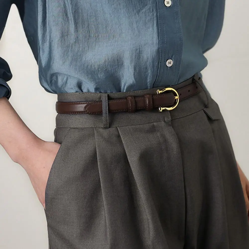 

Модный декор для джинсов, женский ремень с пряжкой, корейский стиль, пояса из искусственной кожи, тонкие модные украшения для брюк, ежедневно