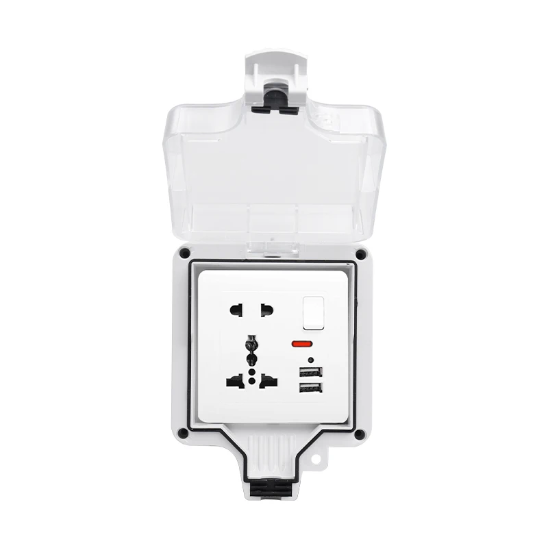 Picture 3: 86 Type IP66 Outdoor Waterproof Socket, Universal Multi-Function Power Socket With USB Type-c Charging With Switch Control