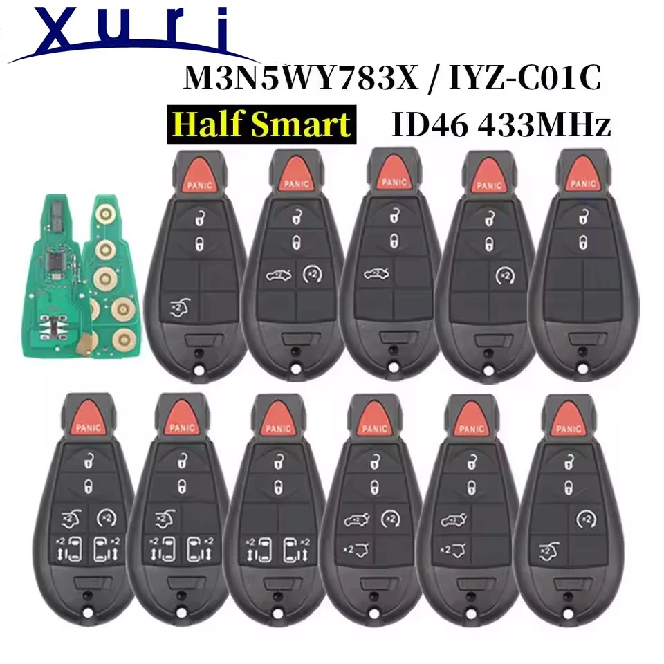 

Xuri 433 МГц 7941 дистанционный автомобильный брелок M3N5WY783X для Chrysler Town & Country Jeep Grand Cherokee Dodge Caravan Journey