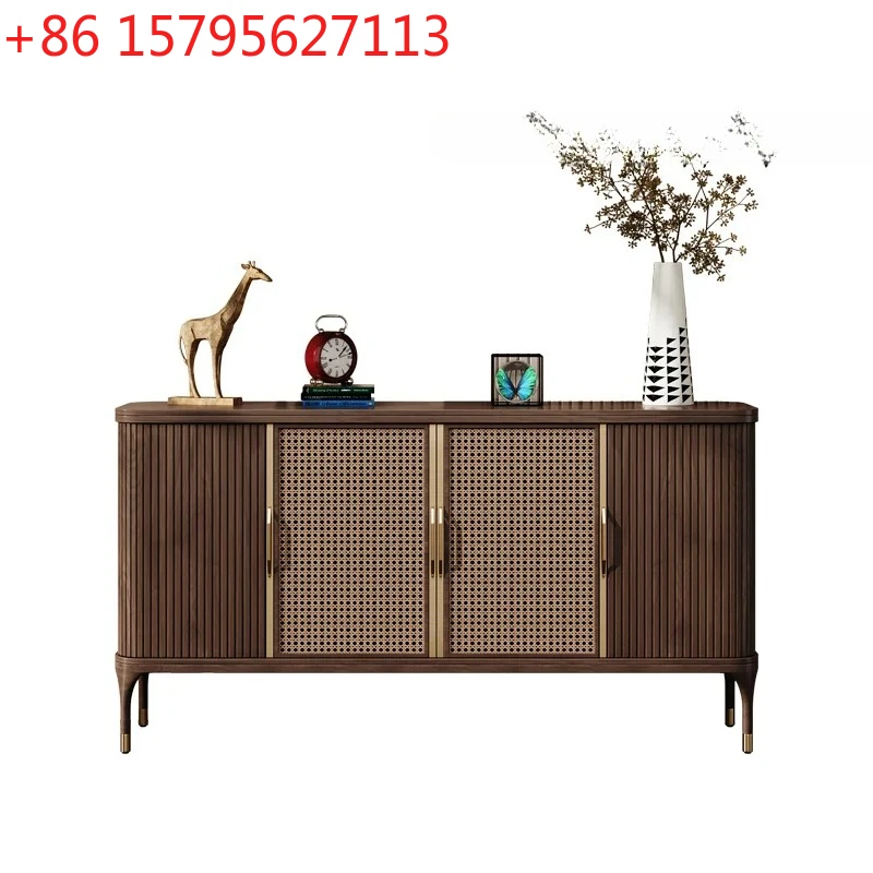 

Обеденный боковой шкаф в средневековом стиле, гостиная, домашнее настенное украшение, хранилище, домашний шкаф для хранения на вилле из ротанга в стиле ретро.