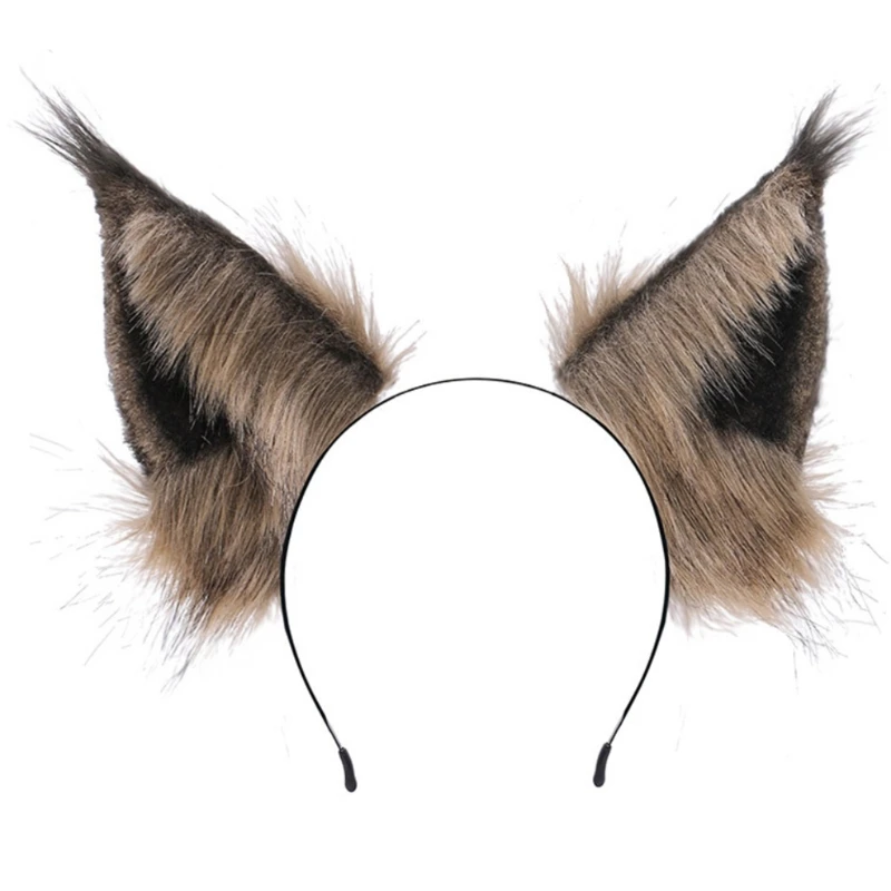 Simulation Kitten Wolf Ears Headband Furry Animal Cosplay Party Hair Hoop Drop Shipping