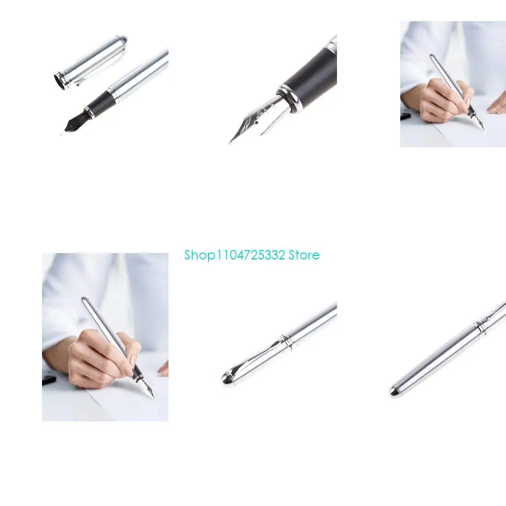 

P5EA Hot Sold New Jinhao X750 Silver Stainless Steel Medium 18KGP Nib Fountain Pen