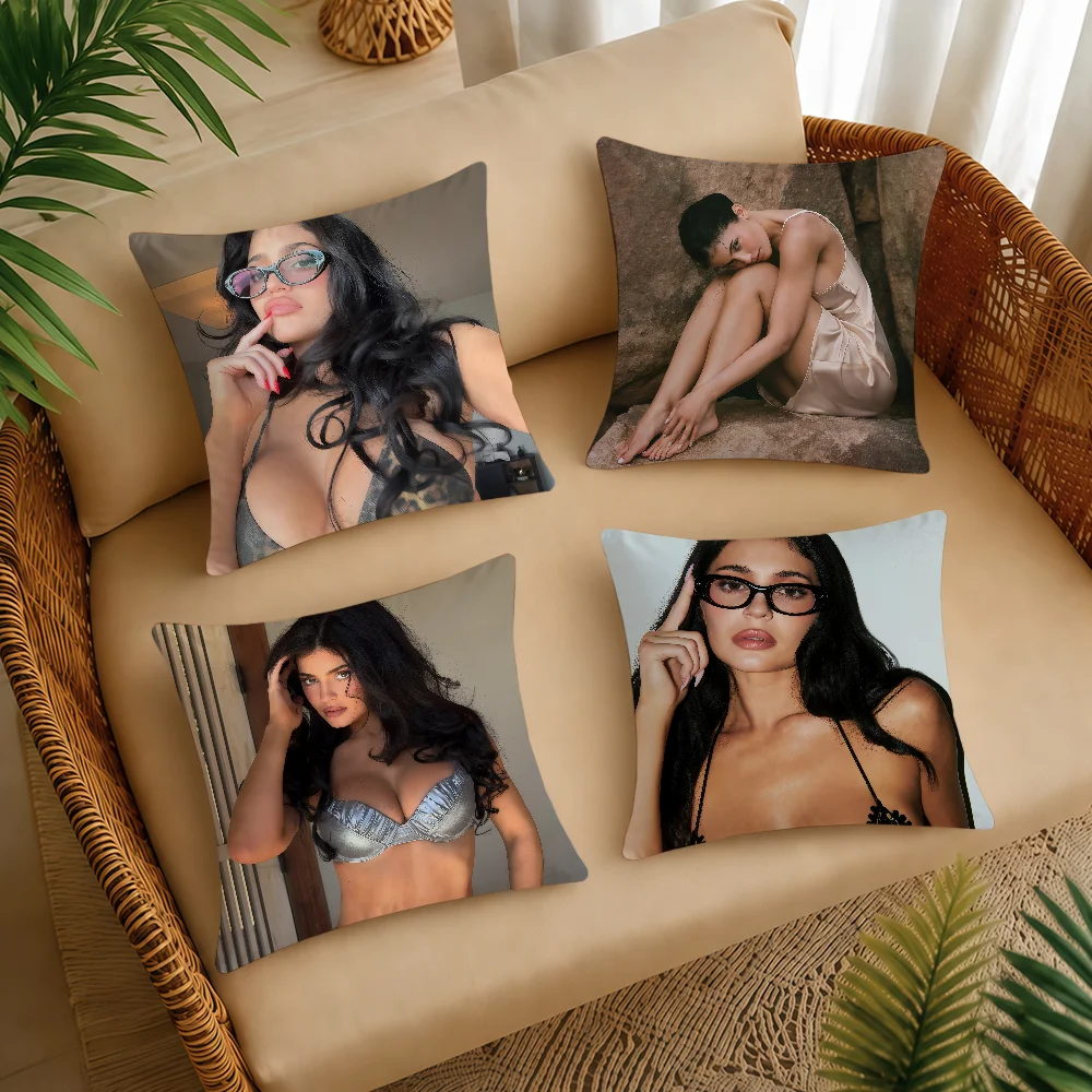 FAMOUS K-KYLIES J-JENNERS Cushion Cover Square Decorative Throw Pillow Case Sofa Bed Living Room Anniversary Gifts
