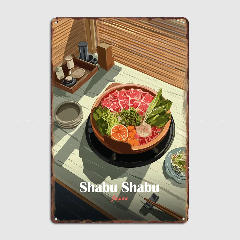 Shabu Shabu Japan Food Vintage Poster Metal Sign Custom Bedroom Room Decor Home Decor Posters Wall Decoration