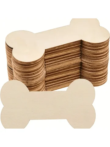 10 os de chien en bois creux griffe de chien en bois coupée artisanat en bois projet de bricolage, peinture de décoration de fête et fait à la main 10 cm / 4 pouces