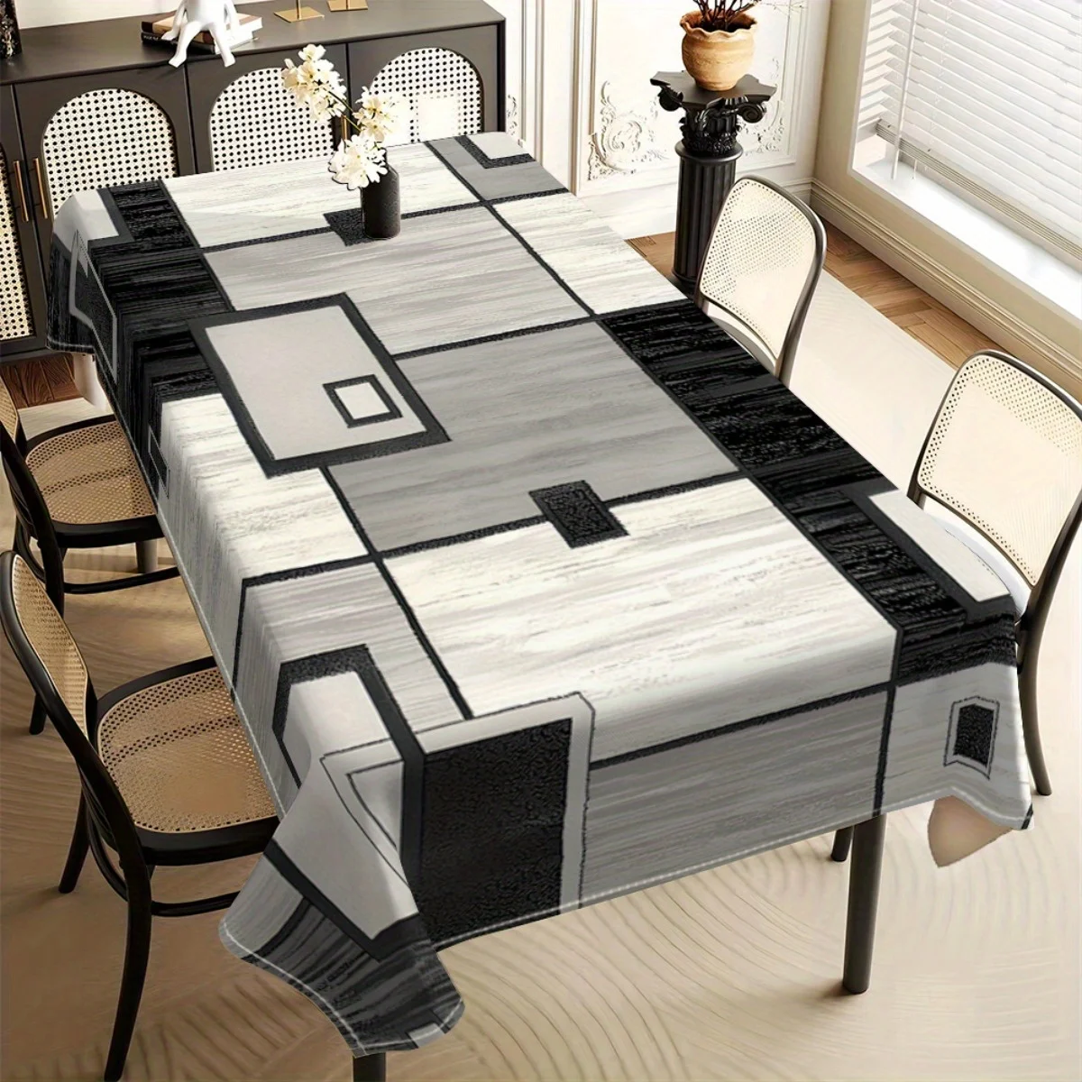Mantel Moderno Geométrico Simple VIKAMA, Fácil de Mantener, Decoración Diaria para Mesa de Comedor y Cocina, Decoración del Hogar