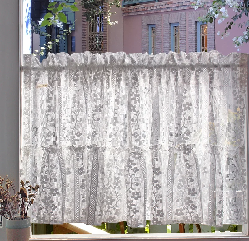 

Elegant and Soft | Lace Short Float Window Short Curtains for Living Room French Decorative Half Short Curtain Door