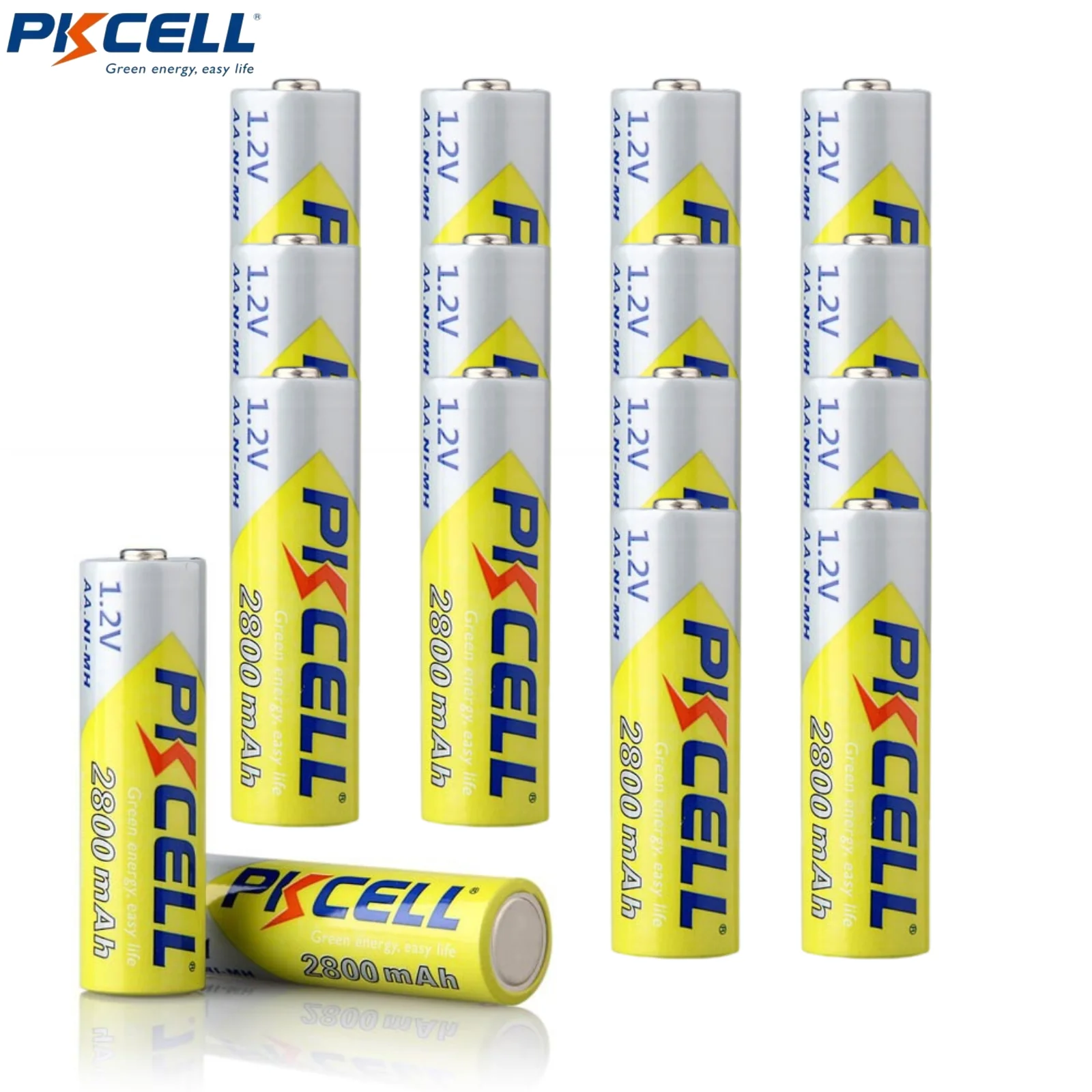 

PKCELL 16PC/4PACK AA 1.2V 2800mAh Rechargeable Battery NI-MH Precharge Camera Toys Battery For Flashlights, Wireless Mouses