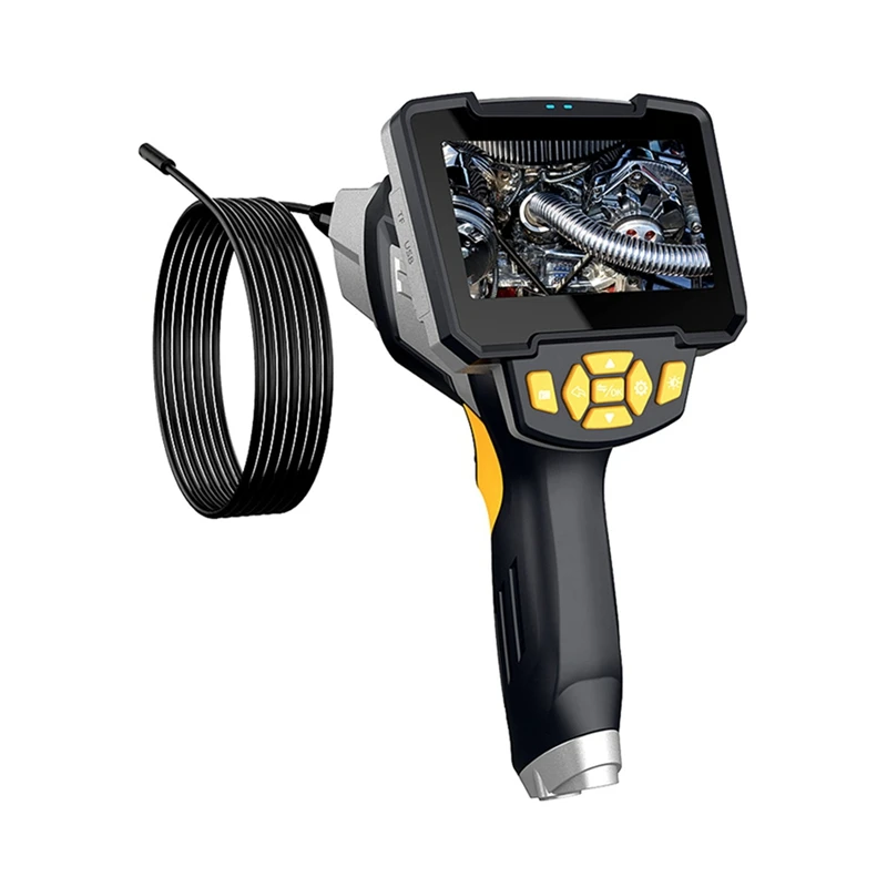 Endoscope Industrial Automotive Camera1080p HD Car Borescope Inspection Camera 4.3Inch IPS Screen Semi-Rigid Cable, Easy To Use