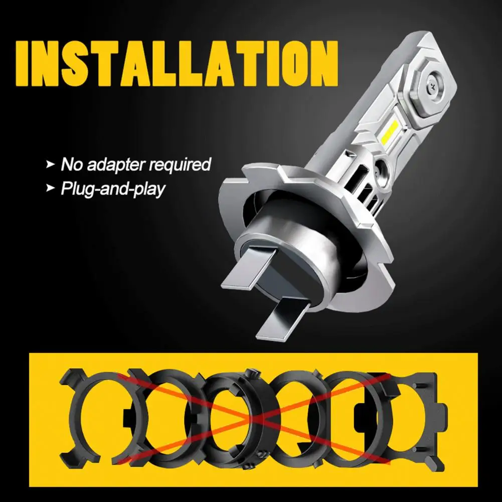 H7 Led Bulb Plug Play Led Bulb 2pcs Led Headlight Bulb Set High Brightness 10000 Lumens Motorcycle Auto H7 Headlamp Replacement