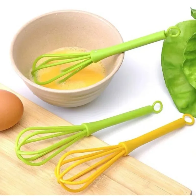 1Pc 18cm Rotary Manual Egg Beater Mixer Plastic Mini Kitchen Egg Whisk Bake Tools Egg Agitator Whisk Milk Frother Kitchen Tools