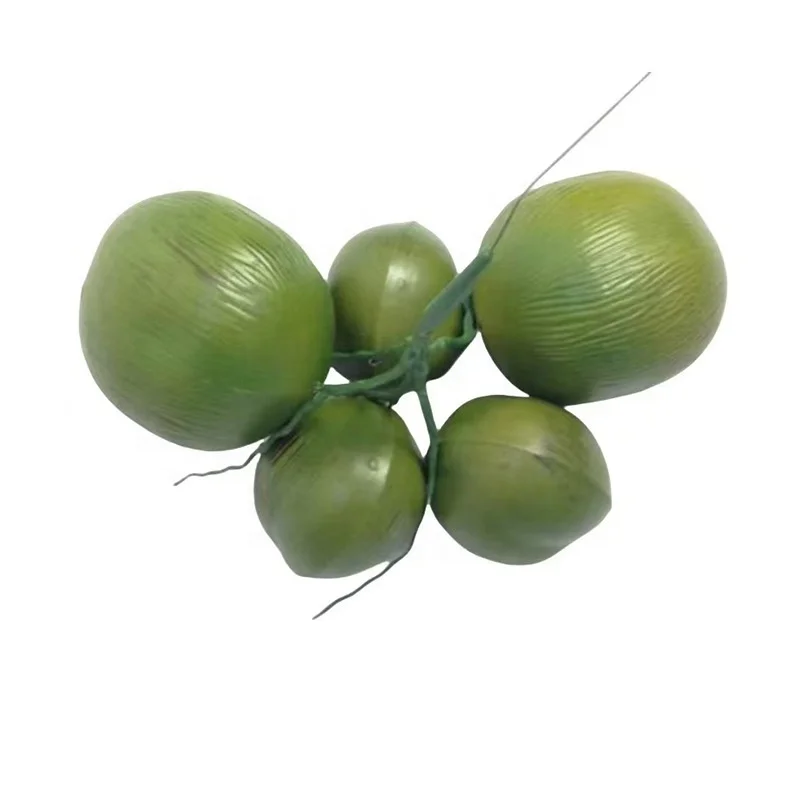 #￥Wholesale 5 Heads Plastic Coconut Tree 20cm High Quality Eco-Friendly UV Resistant Natural Look Indoor Outdoor Decor Easter