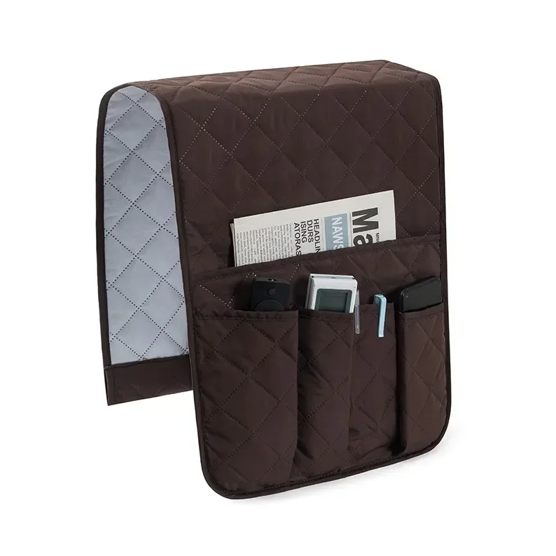 Sofa Armrest Organizer with 5 Pockets and Cup Holder Tray Couch Armchair Hanging Storage Bag for Cellphone TV Remote Control