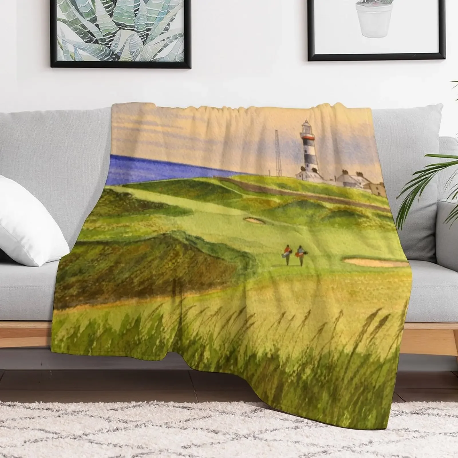 Old Head Golf Course Ireland Hole 4 Throw Blanket Travel Beach Blankets