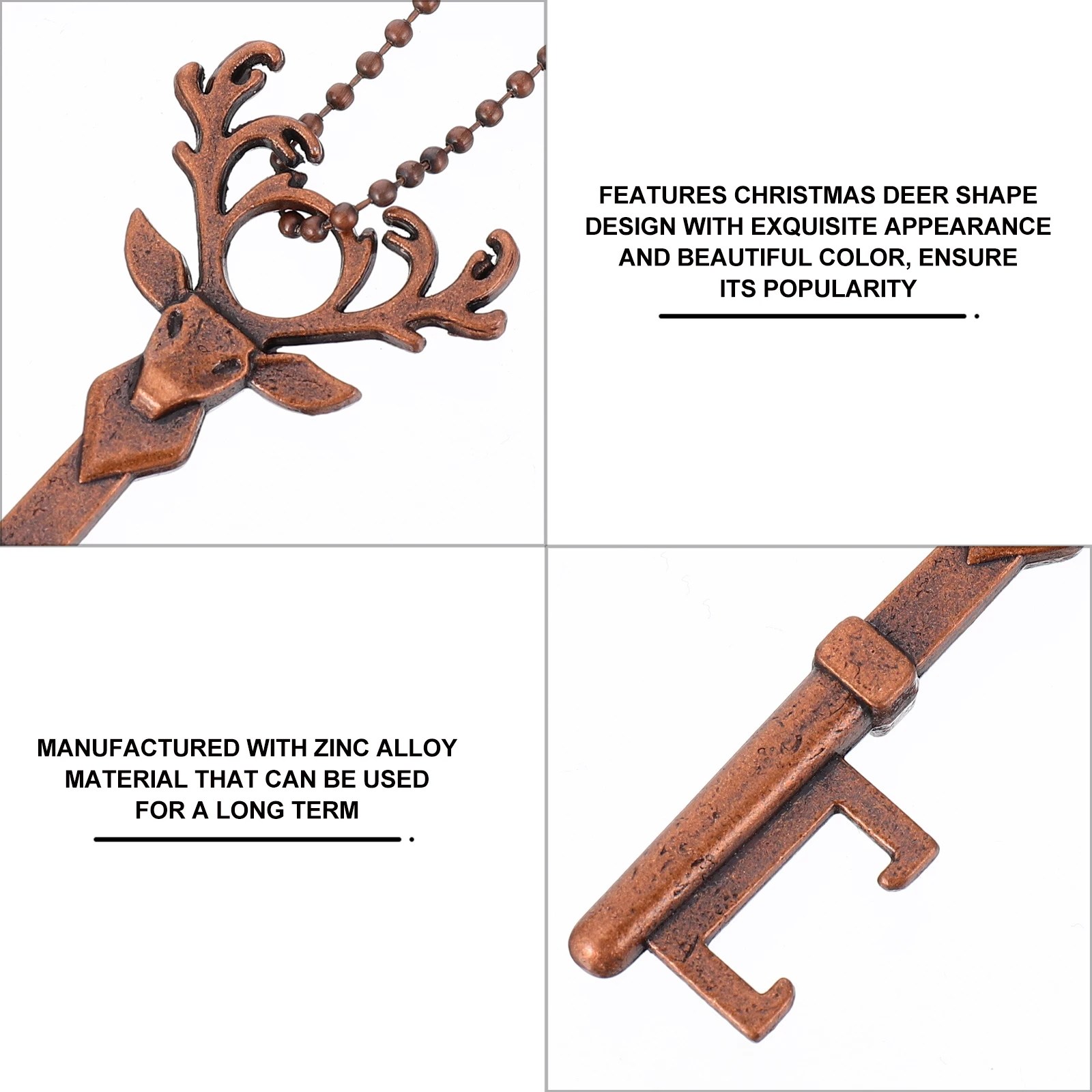 

4Pcs Christmas Deer Head Bottle Opener Zinc Alloy Beer Opener Creative Tool for Wedding Party Xmas Gift Bottle Opening Tool